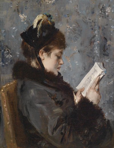 Young Lady Reading by Alfred Emile Stevens